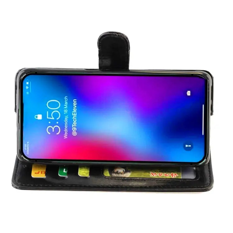 Crazy Horse Texture Leather Horizontal Flip Protective Case with Holder & Card Slots & Wallet & Photo Frame For iPhone
