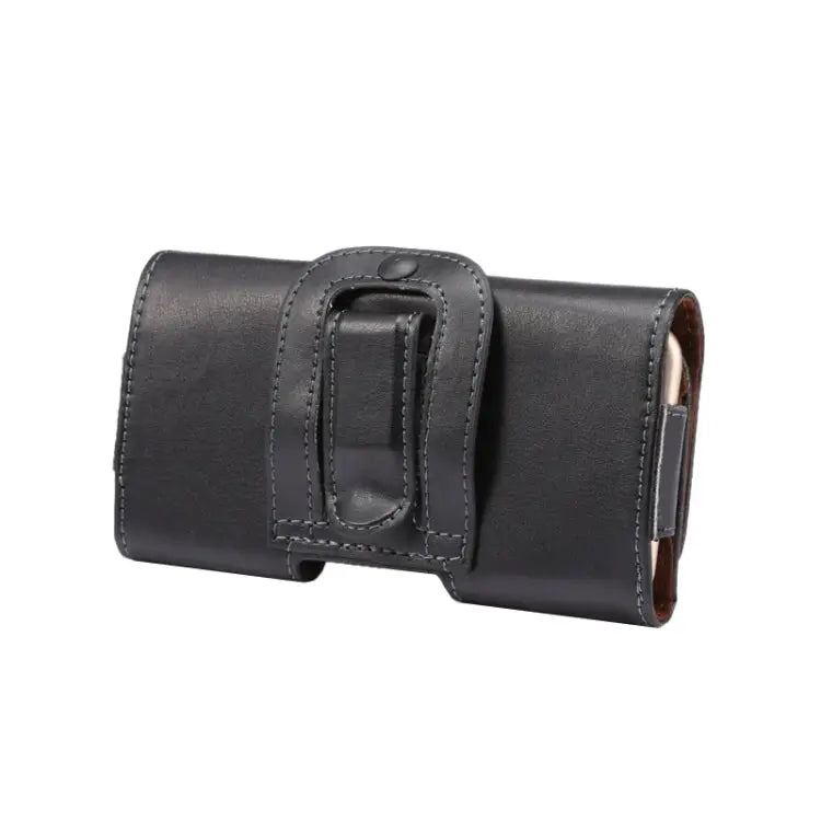 Crazy Horse Texture Vertical Flip Genuine Leather Case / Waist Bag with Back Splint for iPhone 4S / 5 / 5S / 5C - Black