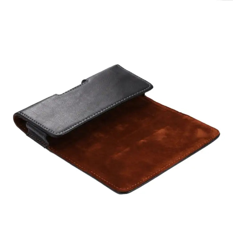 Crazy Horse Texture Vertical Flip Genuine Leather Case / Waist Bag with Back Splint for iPhone 4S / 5 / 5S / 5C - Black