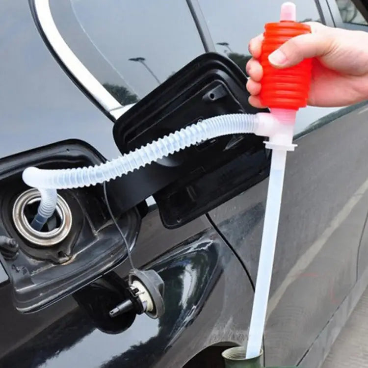 Creative Hand Manual Gas Oil Water Liquid Transfer Pump Siphon Hose for Car Motorcyle Truck Car Liquid Pump Red - Red