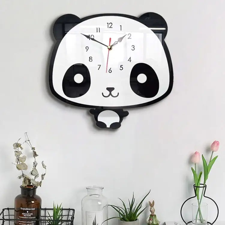 Creative Home Office Bedroom Decoration Panda Swing Acrylic Wall Clock Panda Swing Acrylic Wall Clock - Panda Swing