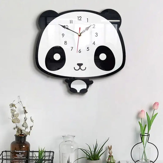 Creative Home Office Bedroom Decoration Panda Swing Acrylic Wall Clock Panda Swing Acrylic Wall Clock - Panda Swing