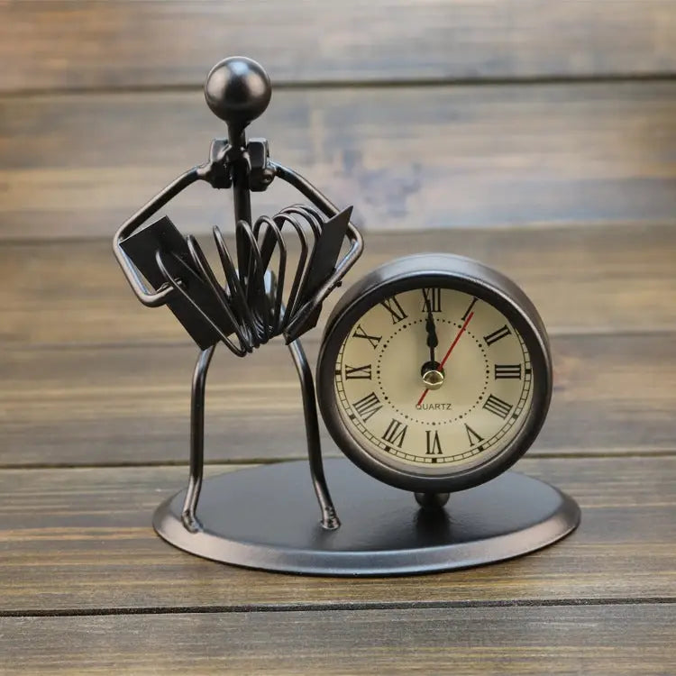 Creative Iron Stainless Steel Small Alarm Clock Retro Personalized Watches and Clocks Boutique Gifts Small Alarm Clock
