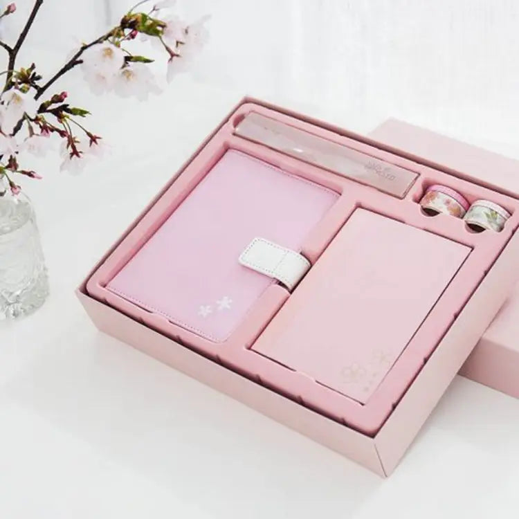 Creative Notebook See Also The Sakura PU Hand Book Suit Gift Notebook School Office Supplies Random Color Delivery PU
