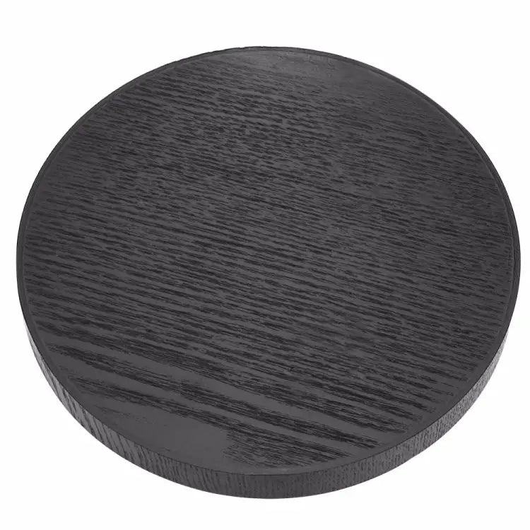 Creative Round Solid Wood Tea Tray Hotel Wooden Tay Storage Tray Diameter: 27 cm Black Diameter: 27cm - Black,