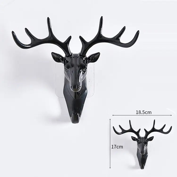 Creative Three-dimensional Multifunctional Deer Head Animal Decorative Hook Coat Hook Retro Clothes Hanging Creative