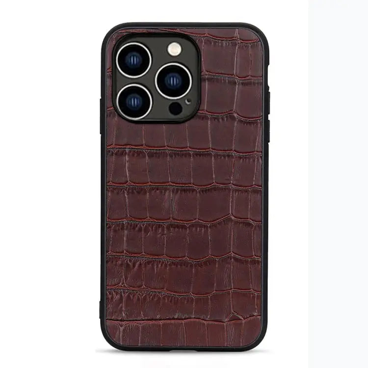 Crocodile Texture Genuine Leather Phone Case For iPhone 14 For iPhone 14 Plus For iPhone 14 Pro For iPhone 14 Pro Max