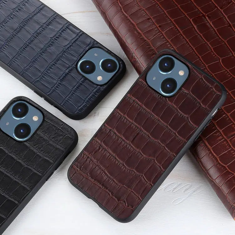 Crocodile Texture Genuine Leather Phone Case For iPhone 14 For iPhone 14 Plus For iPhone 14 Pro For iPhone 14 Pro Max