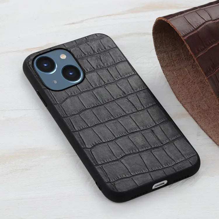 Crocodile Texture Genuine Leather Phone Case For iPhone 14 For iPhone 14 Plus For iPhone 14 Pro For iPhone 14 Pro Max