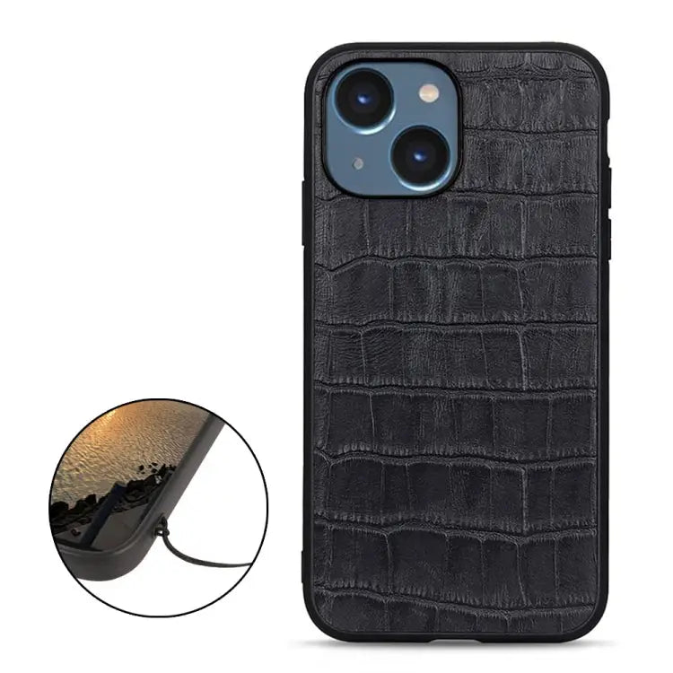 Crocodile Texture Genuine Leather Phone Case For iPhone 14 For iPhone 14 Plus For iPhone 14 Pro For iPhone 14 Pro Max
