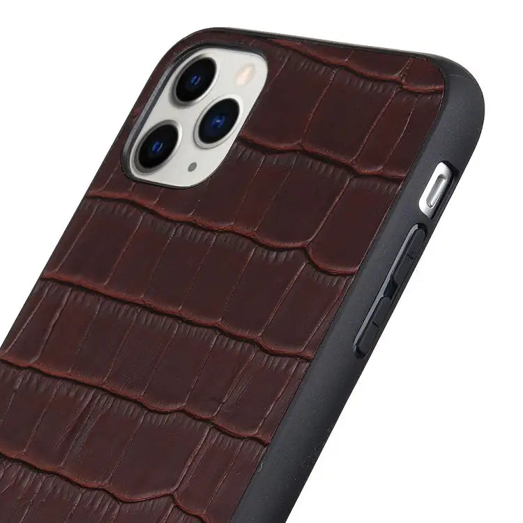 Crocodile Texture Genuine Leather Protective Case For iPhone 11 For iPhone 11 Pro For iPhone 11 Pro Max For iPhone 12