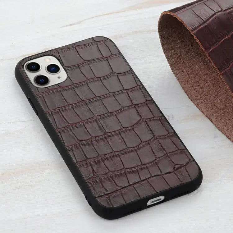 Crocodile Texture Genuine Leather Protective Case For iPhone 11 For iPhone 11 Pro For iPhone 11 Pro Max For iPhone 12