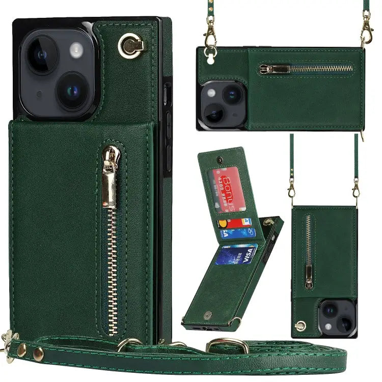 Cross-body Zipper Square Phone Case with Holder For iPhone 14 For iPhone 14 Plus For iPhone 14 Pro For iPhone 14 Pro