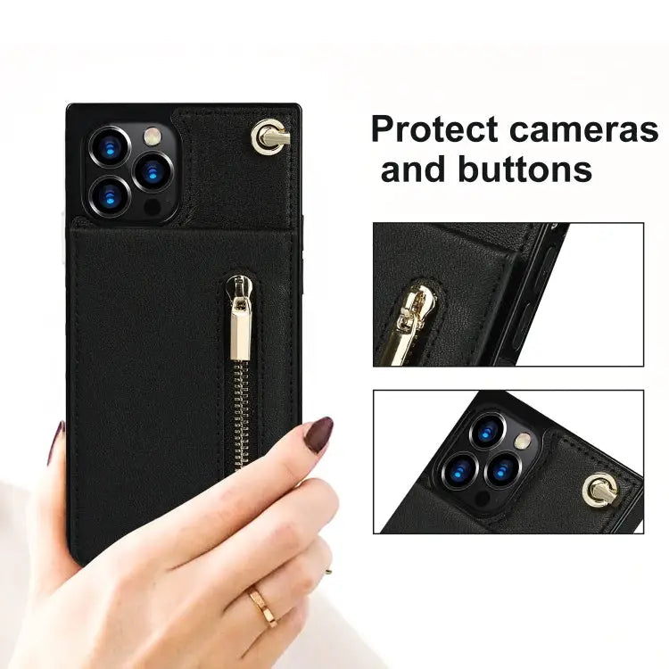 Cross-body Zipper Square Phone Case with Holder For iPhone 14 For iPhone 14 Plus For iPhone 14 Pro For iPhone 14 Pro