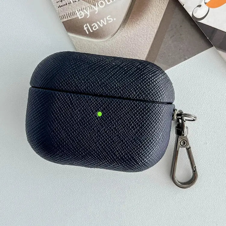 Cross Texture PU Leather Bluetooth Earphone Protective Case For AirPods Pro 2 For AirPods 3 - For AirPods 3 / Dark Blue