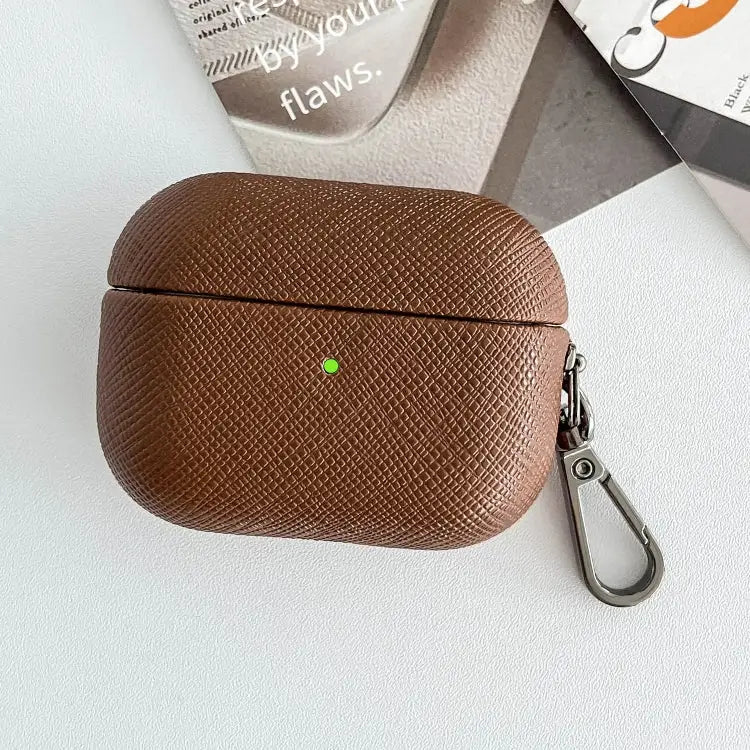 Cross Texture PU Leather Bluetooth Earphone Protective Case For AirPods Pro 2 For AirPods 3 - For AirPods 3 / Brown