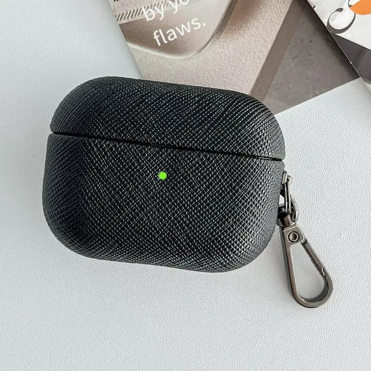 Cross Texture PU Leather Bluetooth Earphone Protective Case For AirPods Pro - For AirPods Pro / Black - Apple