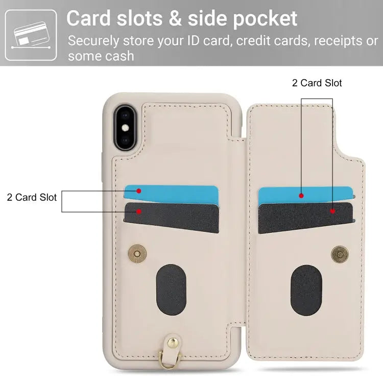 Crossbody Flower Pattern Leather Phone Case - Apple Accessories