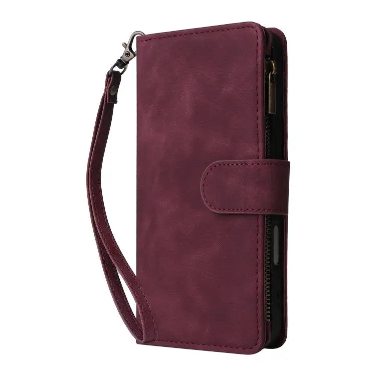 Crossbody Multi-card Slot Wallet Zipper Leather Phone Case For iPhone 16 For iPhone 15 Pro Max For iPhone 15 Pro