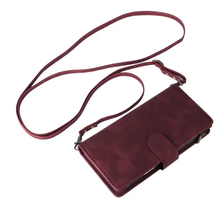 Crossbody Multi-card Slot Wallet Zipper Leather Phone Case For iPhone 16 Pro Max For iPhone 16 Pro For iPhone 16 Plus