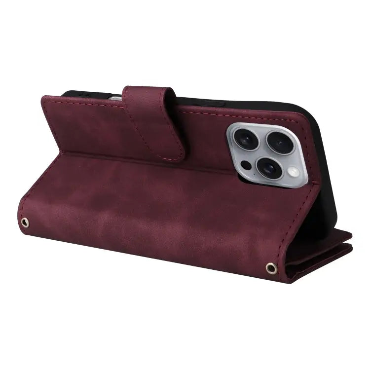 Crossbody Multi-card Slot Wallet Zipper Leather Phone Case For iPhone 16 Pro Max For iPhone 16 Pro For iPhone 16 Plus