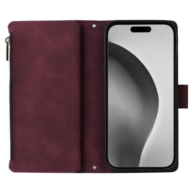Crossbody Multi-card Slot Wallet Zipper Leather Phone Case For iPhone 16 Pro Max For iPhone 16 Pro For iPhone 16 Plus