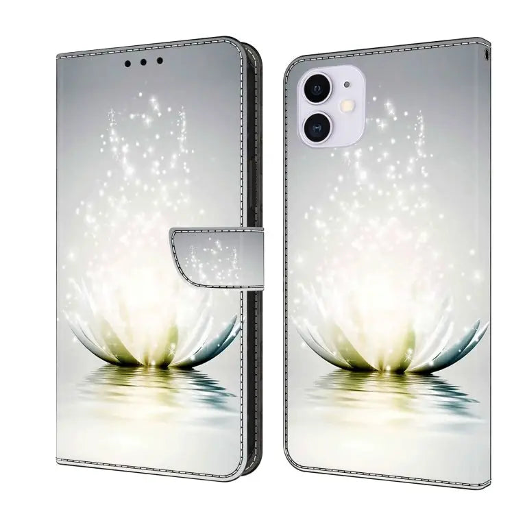 Crystal 3D Shockproof Protective Leather Phone Case For iPhone 11 - For iPhone 11 / Light Lotus