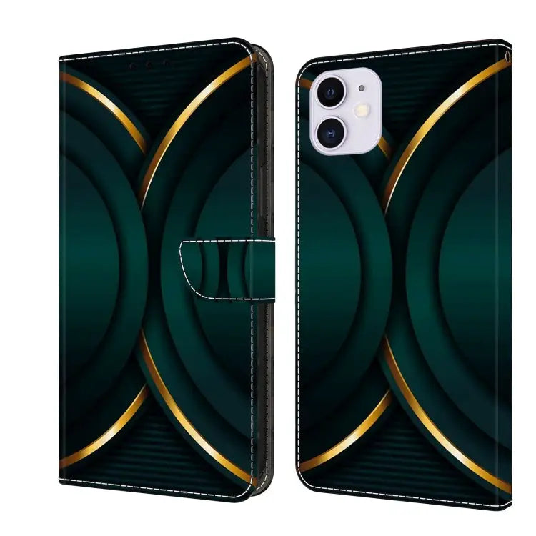 Crystal 3D Shockproof Protective Leather Phone Case For iPhone 11 - For iPhone 11 / Gold Outline