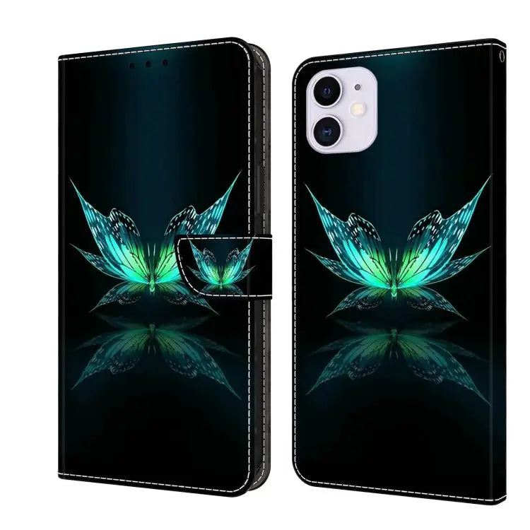 Crystal 3D Shockproof Protective Leather Phone Case For iPhone 11 - For iPhone 11 / Reflection Dutterfly