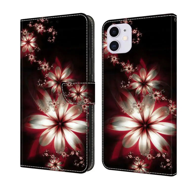 Crystal 3D Shockproof Protective Leather Phone Case For iPhone 11 - For iPhone 11 / Fantastic Flower