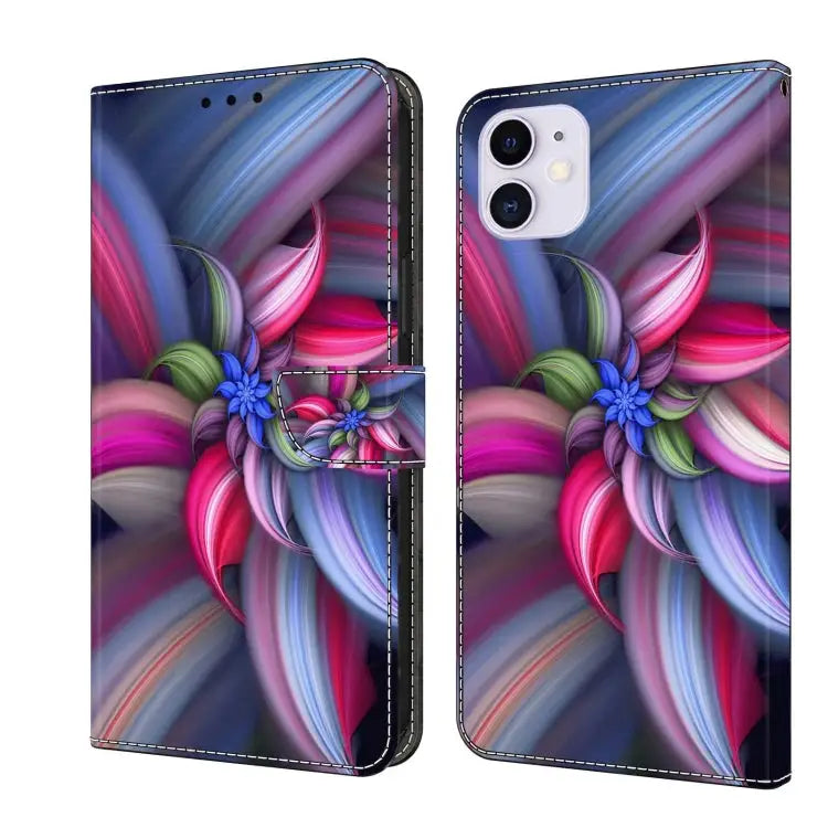 Crystal 3D Shockproof Protective Leather Phone Case For iPhone 11 - For iPhone 11 / Colorful Flower