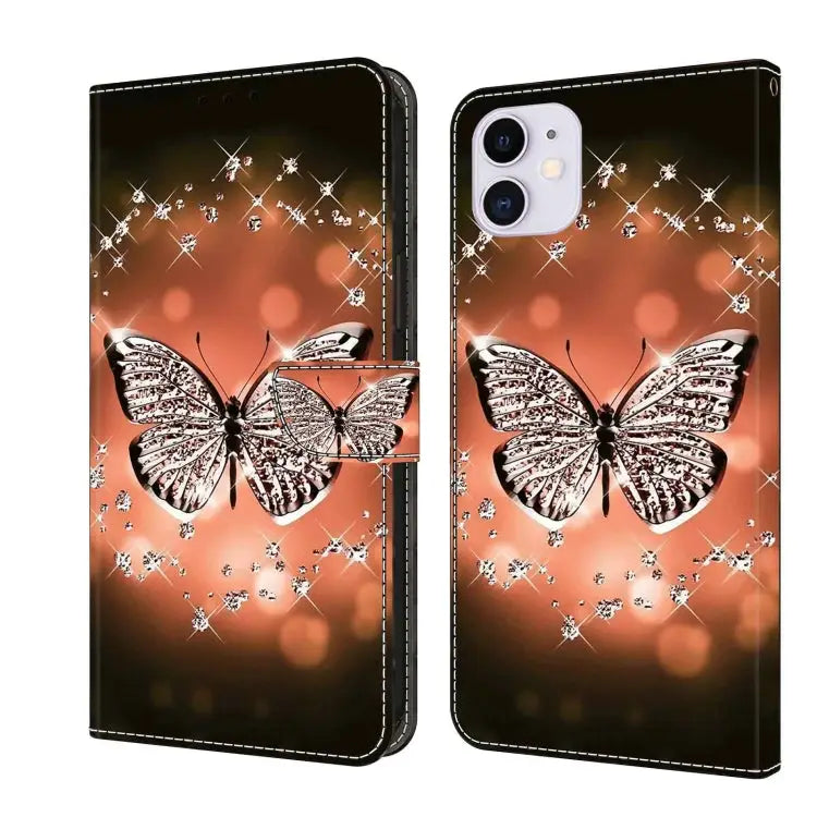 Crystal 3D Shockproof Protective Leather Phone Case For iPhone 11 - For iPhone 11 / Crystal Butterfly