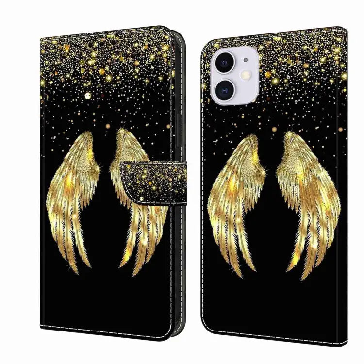 Crystal 3D Shockproof Protective Leather Phone Case For iPhone 11 - For iPhone 11 / Golden Wings