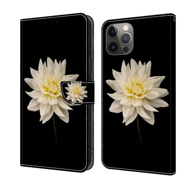 Crystal 3D Shockproof Protective Leather Phone Case For iPhone 11 Pro - For iPhone 11 Pro / White Flower