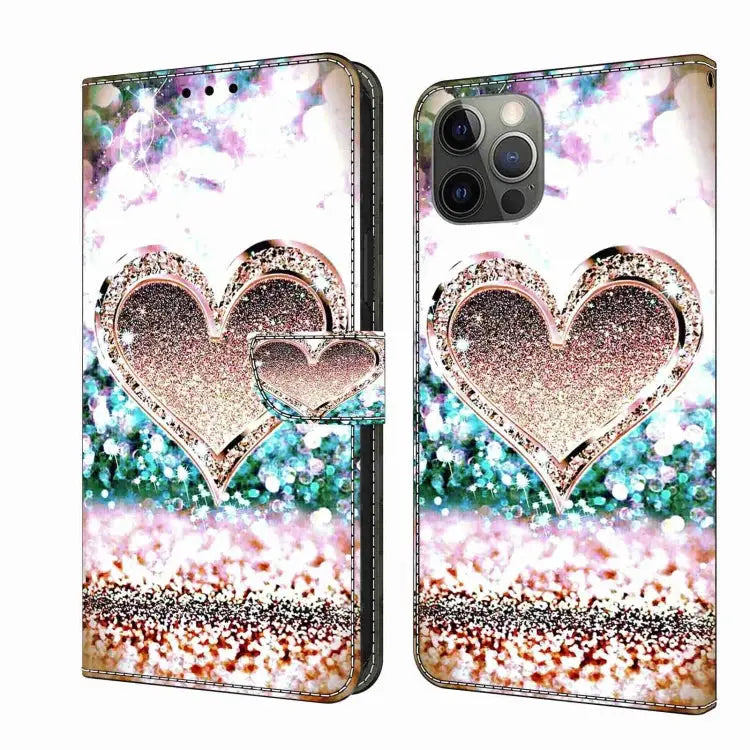 Crystal 3D Shockproof Protective Leather Phone Case For iPhone 11 Pro - For iPhone 11 Pro / Pink Diamond Heart