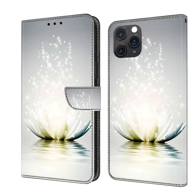 Crystal 3D Shockproof Protective Leather Phone Case For iPhone 11 Pro Max - For iPhone 11 Pro Max / Light Lotus
