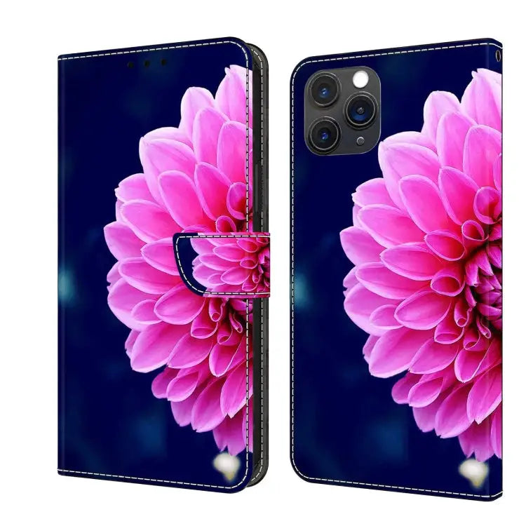 Crystal 3D Shockproof Protective Leather Phone Case For iPhone 11 Pro Max - For iPhone 11 Pro Max / Pink Petals