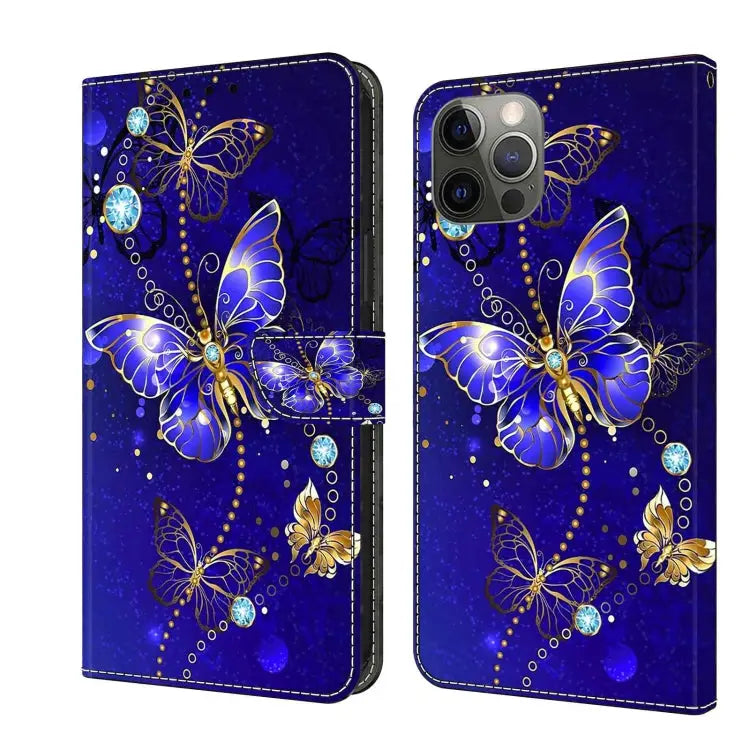 Crystal 3D Shockproof Protective Leather Phone Case For iPhone 11 Pro - For iPhone 11 Pro / Diamond Butterfly