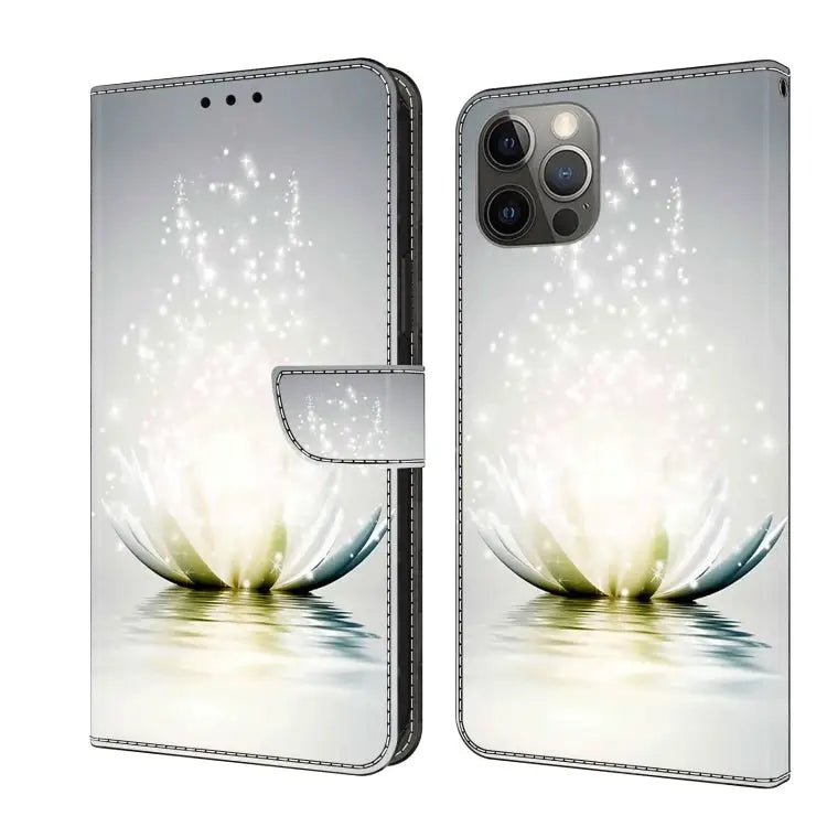 Crystal 3D Shockproof Protective Leather Phone Case For iPhone 11 Pro - For iPhone 11 Pro / Light Lotus