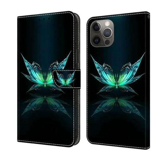 Crystal 3D Shockproof Protective Leather Phone Case For iPhone 11 Pro - For iPhone 11 Pro / Reflection Dutterfly