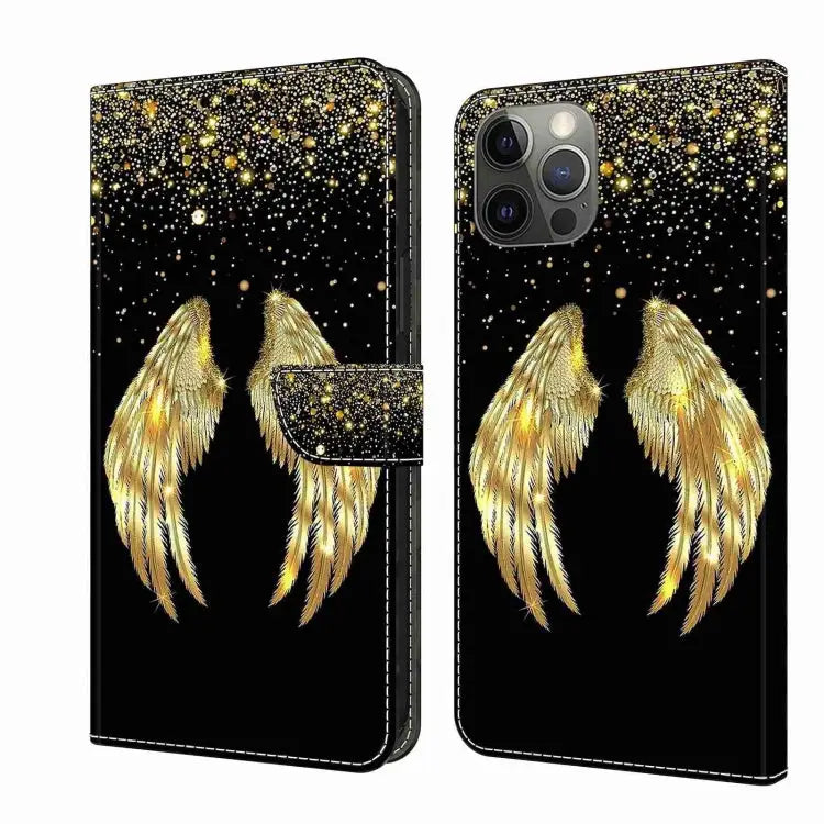 Crystal 3D Shockproof Protective Leather Phone Case For iPhone 11 Pro - For iPhone 11 Pro / Golden Wings