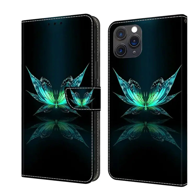 Crystal 3D Shockproof Protective Leather Phone Case For iPhone 11 Pro Max - For iPhone 11 Pro Max / Reflection Dutterfly