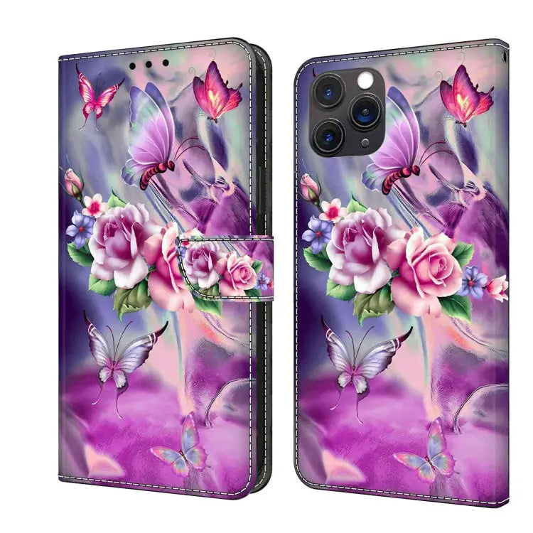 Crystal 3D Shockproof Protective Leather Phone Case For iPhone 11 Pro Max - For iPhone 11 Pro Max / Butterfly
