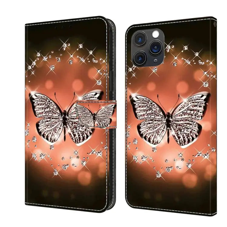 Crystal 3D Shockproof Protective Leather Phone Case For iPhone 11 Pro Max - For iPhone 11 Pro Max / Crystal Butterfly