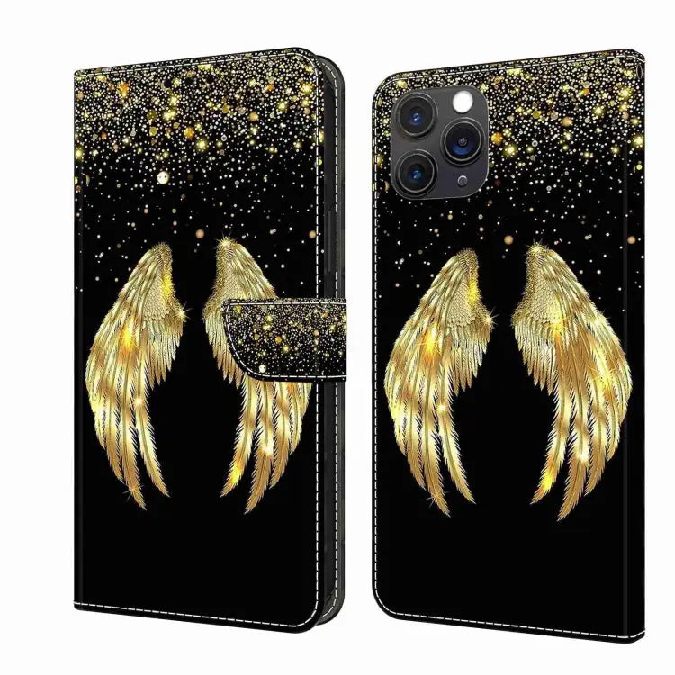 Crystal 3D Shockproof Protective Leather Phone Case For iPhone 11 Pro Max - For iPhone 11 Pro Max / Golden Wings