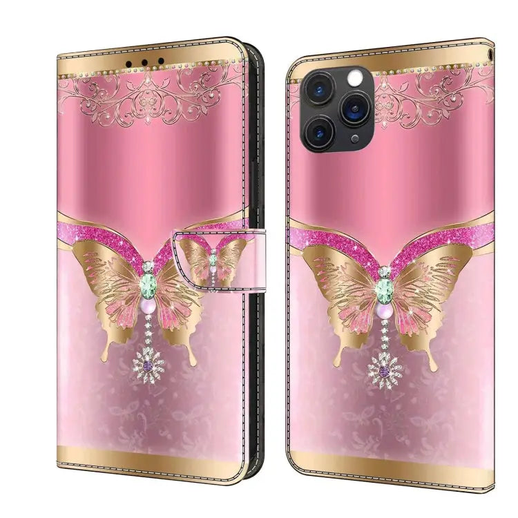 Crystal 3D Shockproof Protective Leather Phone Case For iPhone 11 Pro Max - For iPhone 11 Pro Max / Pink Bottom
