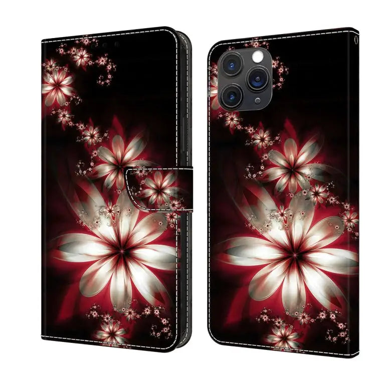 Crystal 3D Shockproof Protective Leather Phone Case For iPhone 11 Pro Max - For iPhone 11 Pro Max / Fantastic Flower