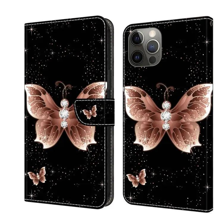 Crystal 3D Shockproof Protective Leather Phone Case For iPhone 11 Pro - For iPhone 11 Pro / Pink Diamond Butterfly