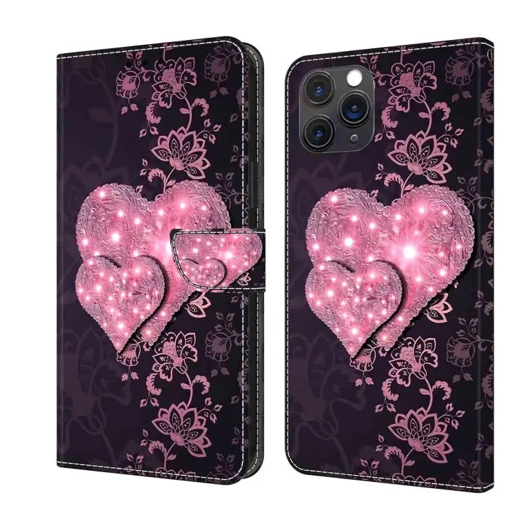 Crystal 3D Shockproof Protective Leather Phone Case For iPhone 11 Pro Max - For iPhone 11 Pro Max / Lace Love