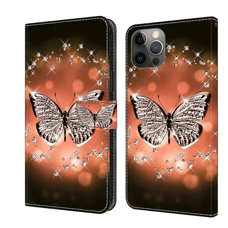 Crystal 3D Shockproof Protective Leather Phone Case For iPhone 11 Pro - For iPhone 11 Pro / Crystal Butterfly